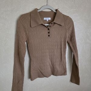 Studio By The Workshop Cable-Knit Polo Sweater
